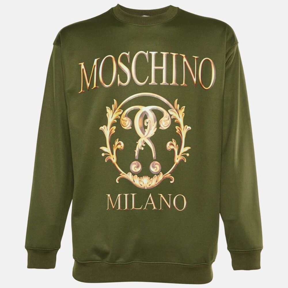 Moschino Couture Green Printed Jersey Sweatshirt L